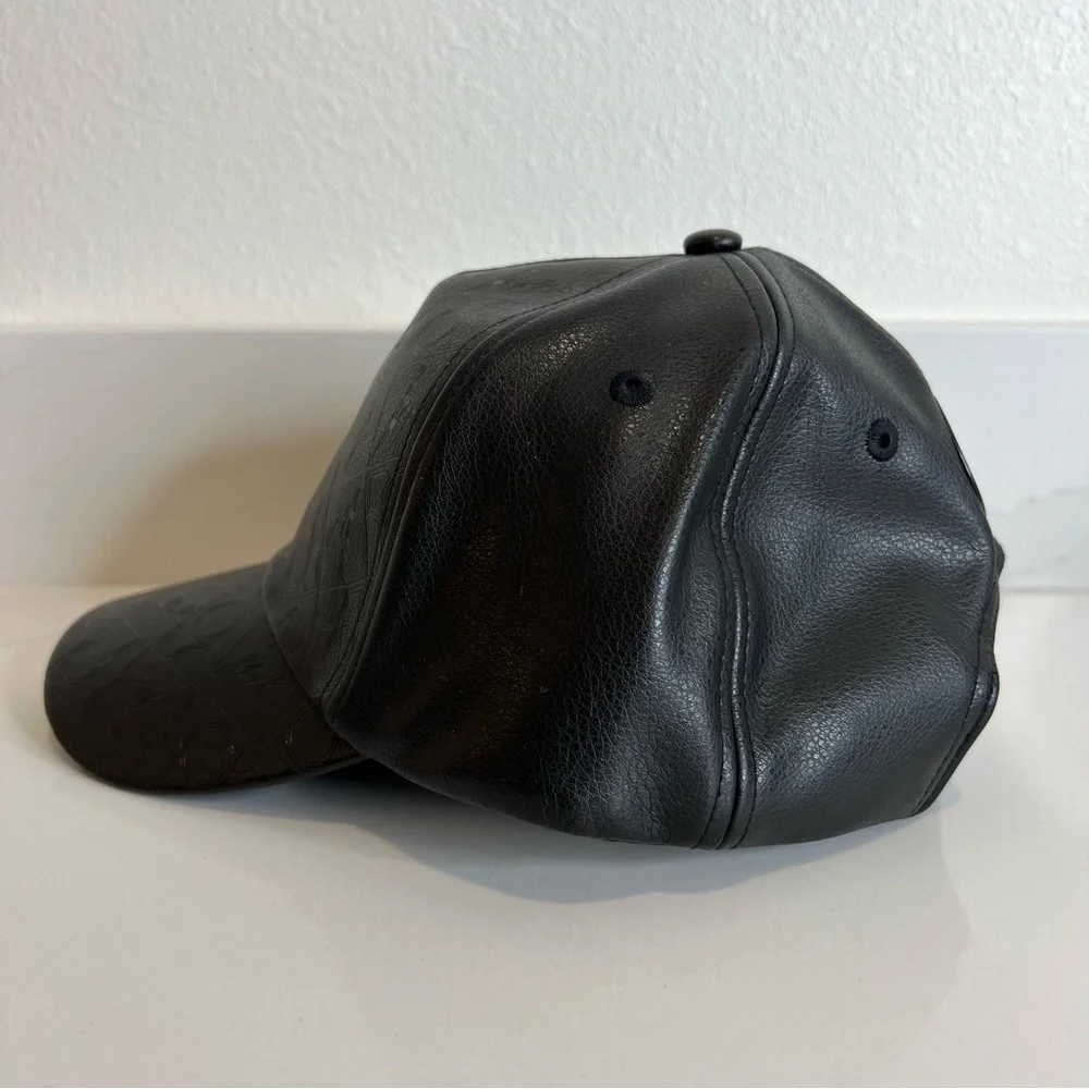 Disney Black Embossed Leather-Look Baseball Cap